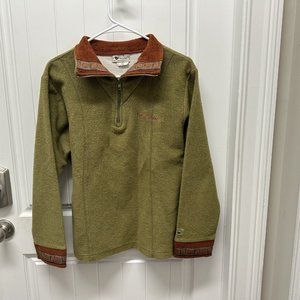 Vintage Outdoorsy Women’s Fleece Quarter Zip With Leaf Details